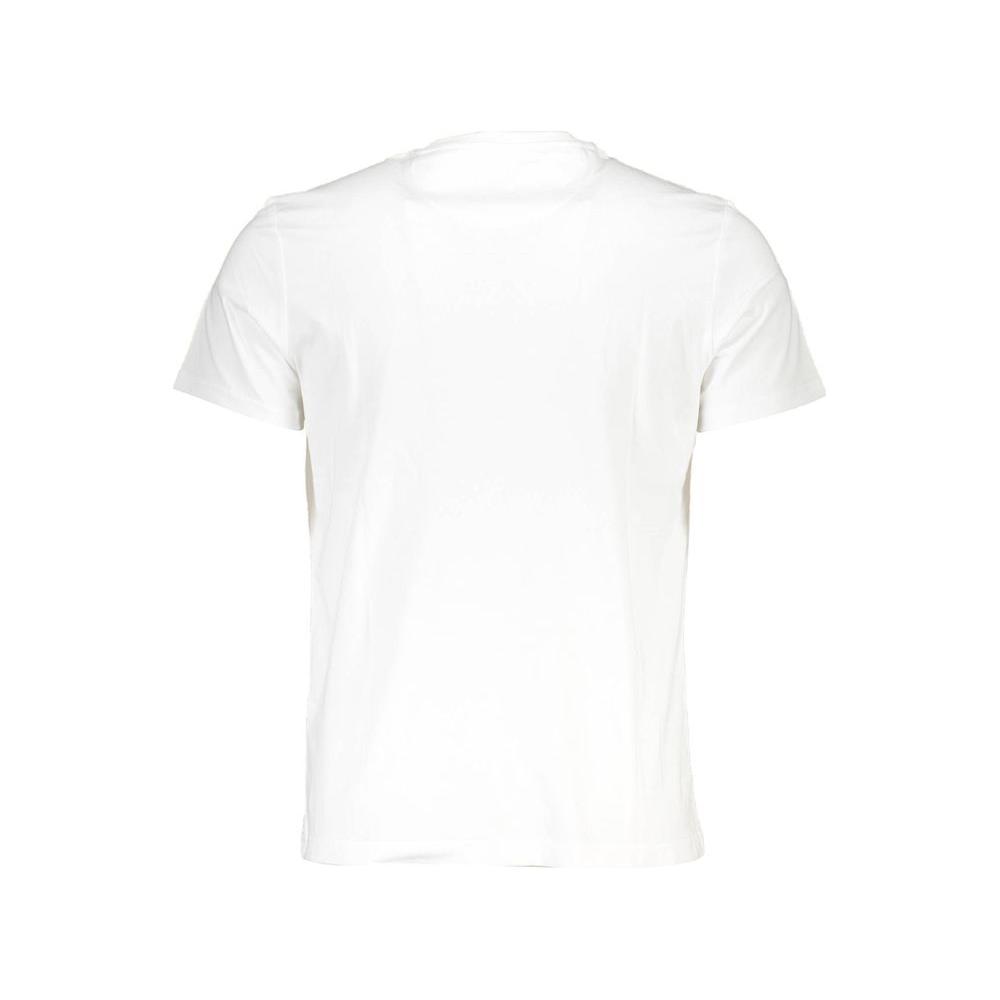 La Martina Elegant White Cotton Tee with Iconic Print La Martina