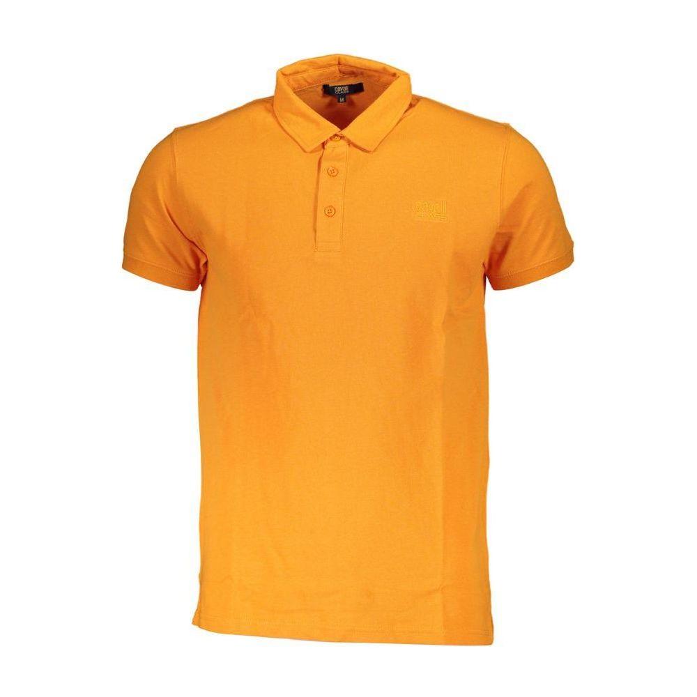 Cavalli Class Orange Cotton Polo Shirt Cavalli Class