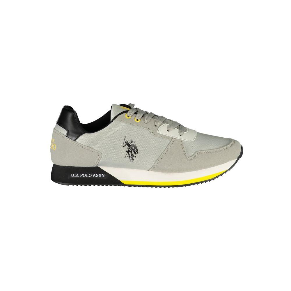 U.S. POLO ASSN. Stylish Gray Lace-Up Sports Sneakers U.S. POLO ASSN.