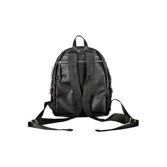 Desigual Chic Black Backpack with Contrasting Details Desigual