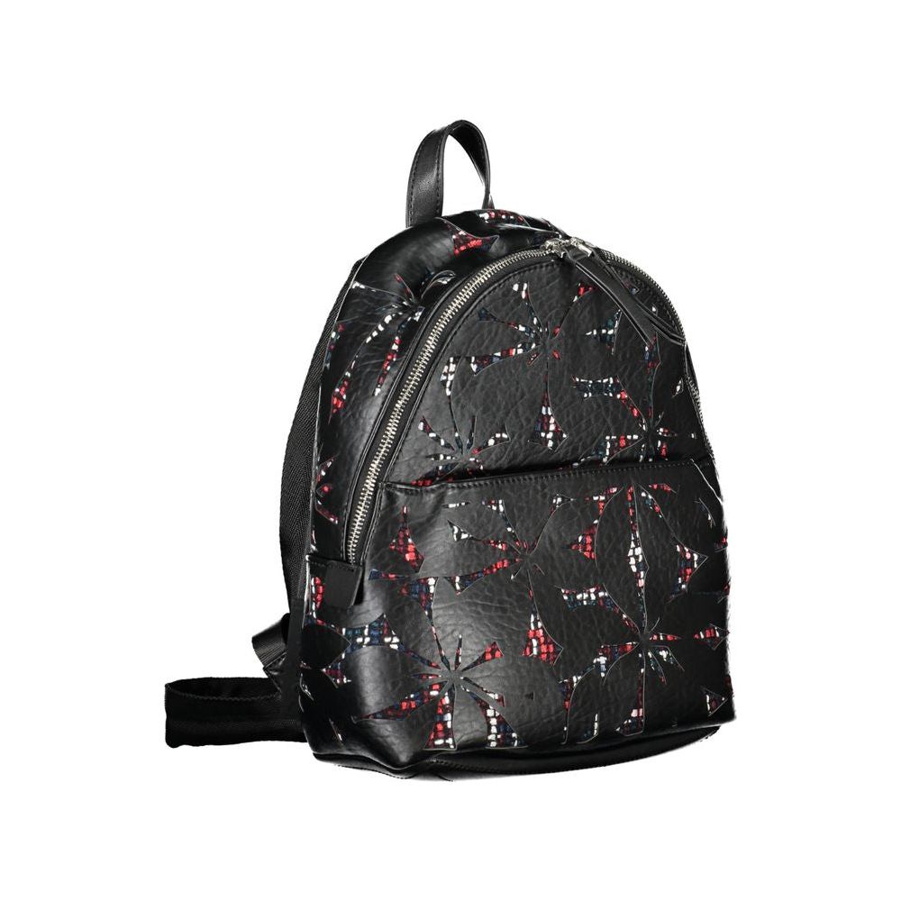 Desigual Chic Black Backpack with Contrasting Details Desigual