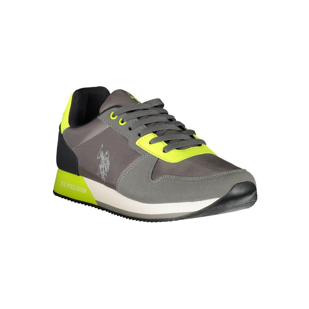 U.S. POLO ASSN. Elegant Gray Lace-Up Sports Sneakers U.S. POLO ASSN.