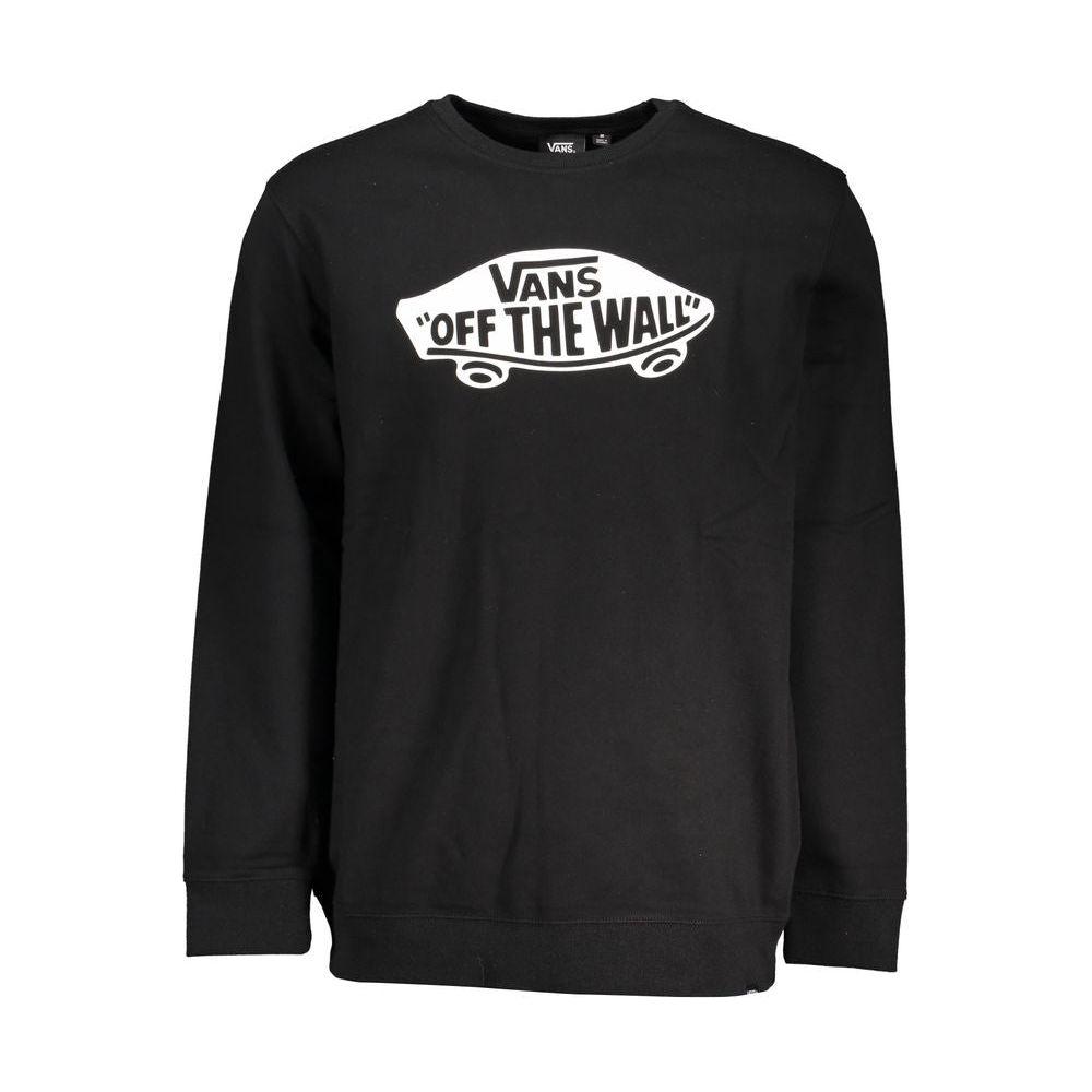 Vans Sleek Black Cotton Sweatshirt with Logo Print