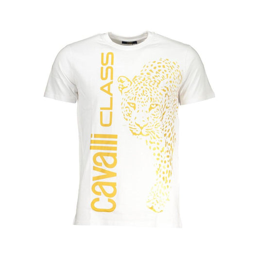 Cavalli Class White Cotton T-Shirt Cavalli Class