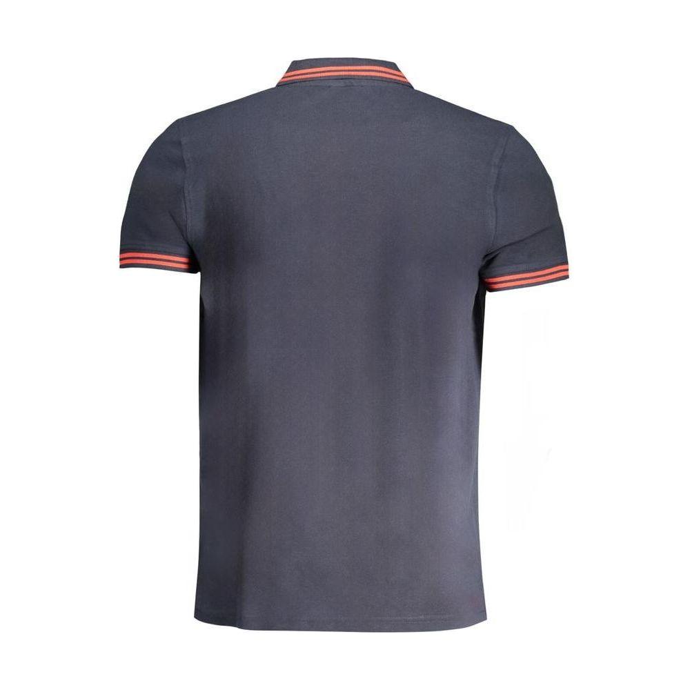 Cavalli Class Blue Cotton Polo Shirt