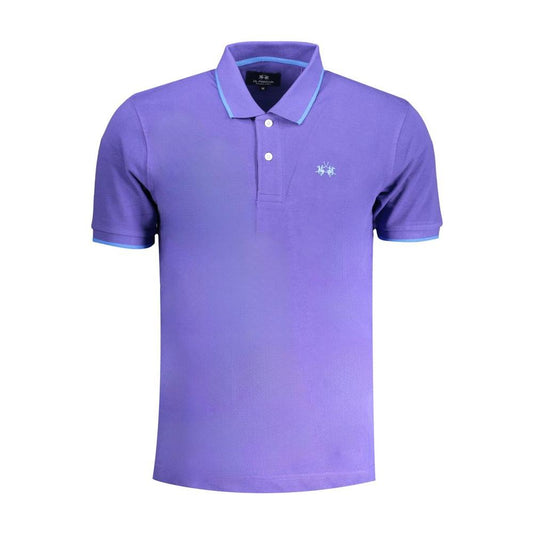 La Martina Purple Cotton Polo Shirt La Martina