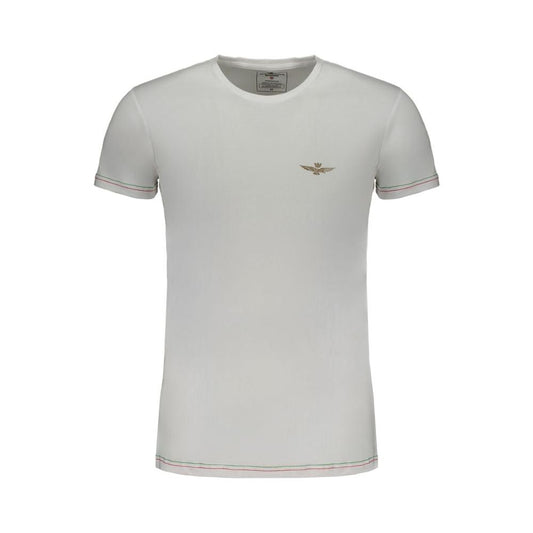 Aeronautica Militare White Cotton T-Shirt Aeronautica Militare