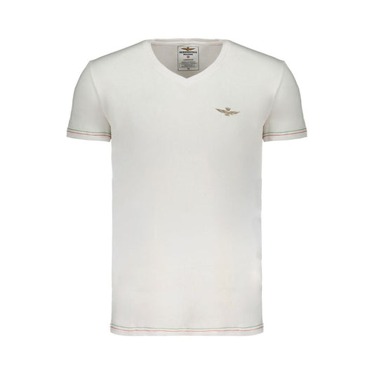 Aeronautica Militare White Cotton T-Shirt Aeronautica Militare