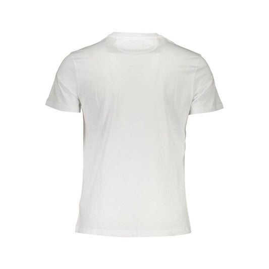 La Martina Elegant White Crew Neck Tee with Signature Print La Martina