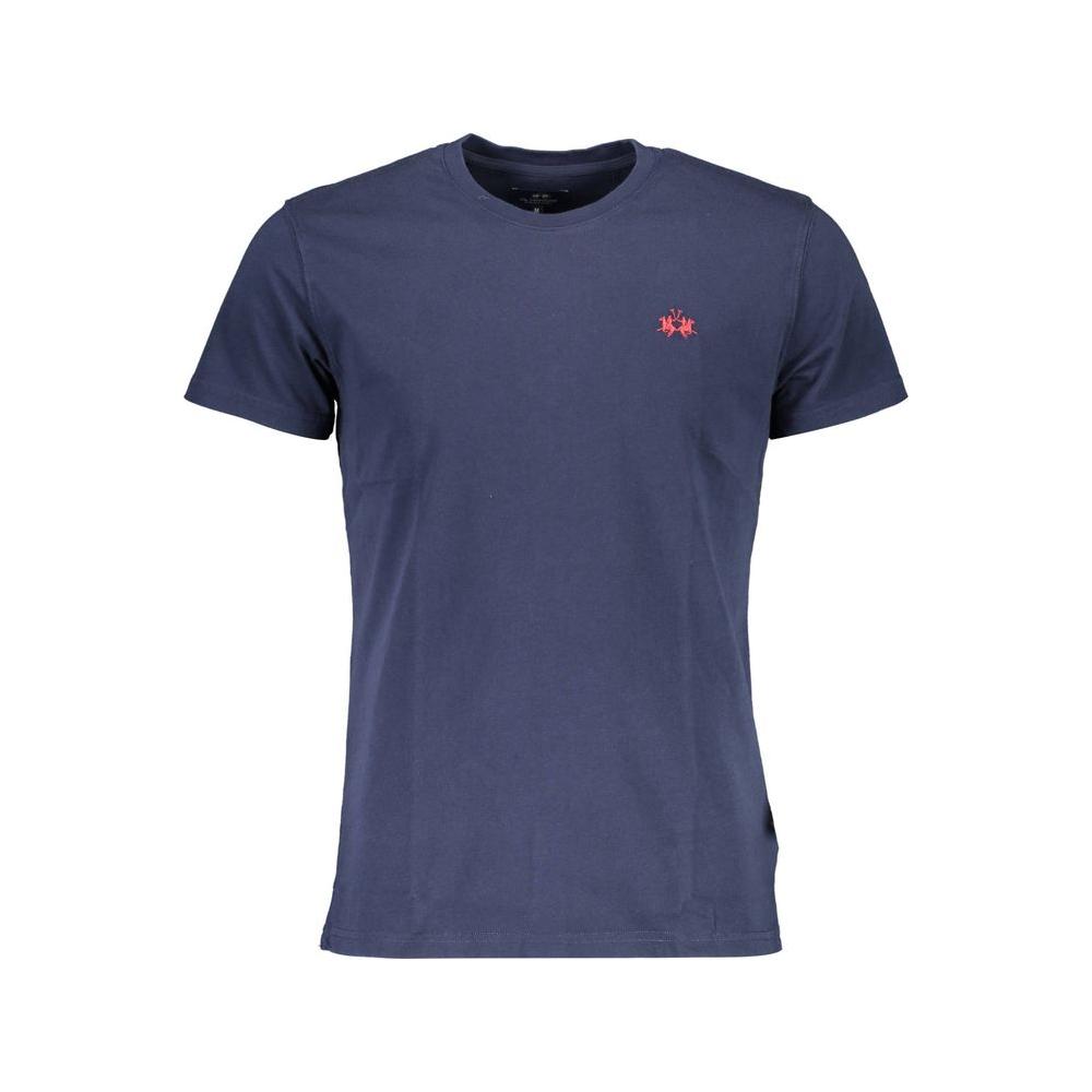 La Martina Chic Blue Embroidered Logo Tee - Regular Fit La Martina