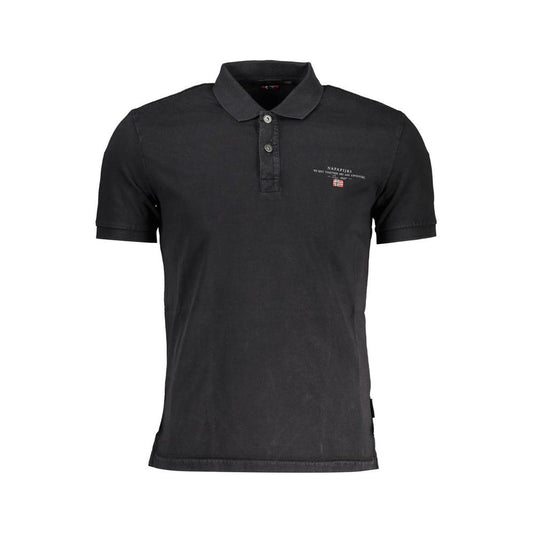 Napapijri Elegant Black Embroidered Polo Napapijri