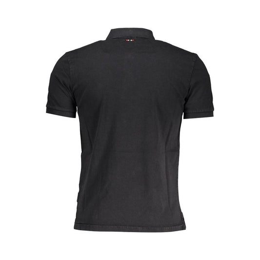 Napapijri Elegant Black Embroidered Polo Napapijri