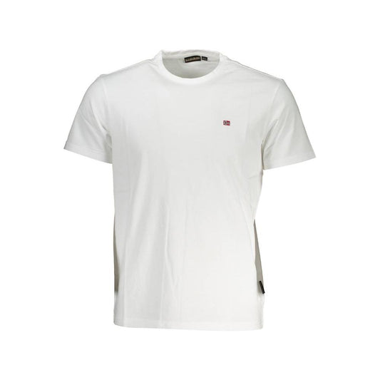 Napapijri Elegant Embroidered White Tee for Men Napapijri