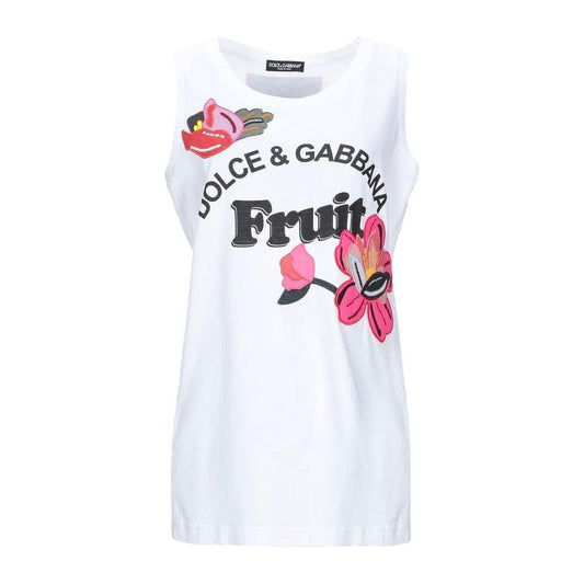 Dolce & Gabbana Elegant Cotton Embroidered Tank Top Dolce & Gabbana