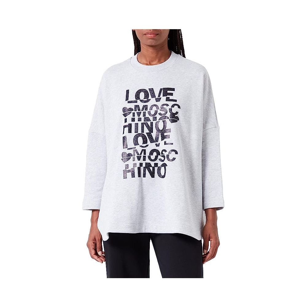 Love Moschino Gray Cotton Women Sweater Love Moschino