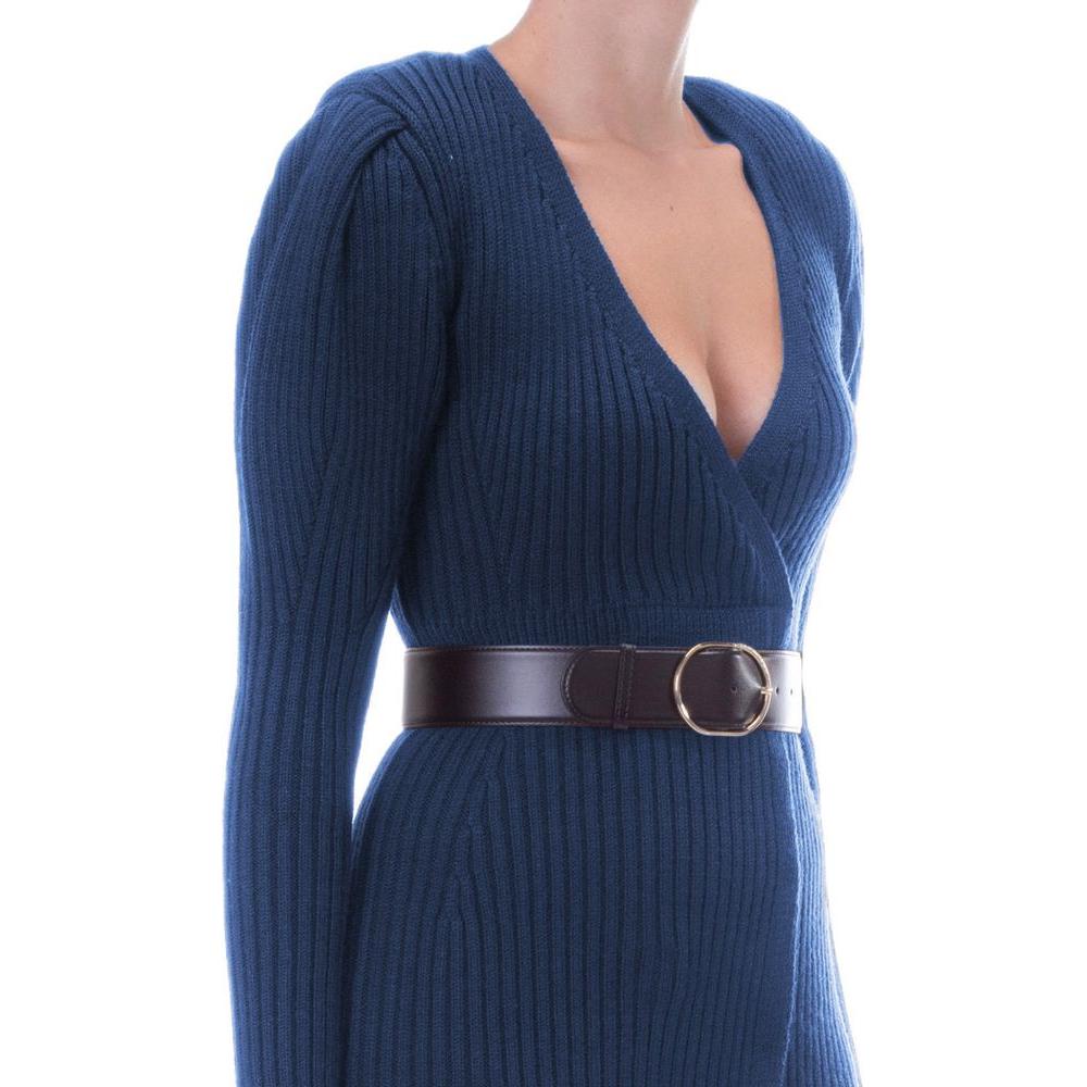 Elisabetta Franchi Elegant Long-Sleeved Knit Dress with Belt Elisabetta Franchi