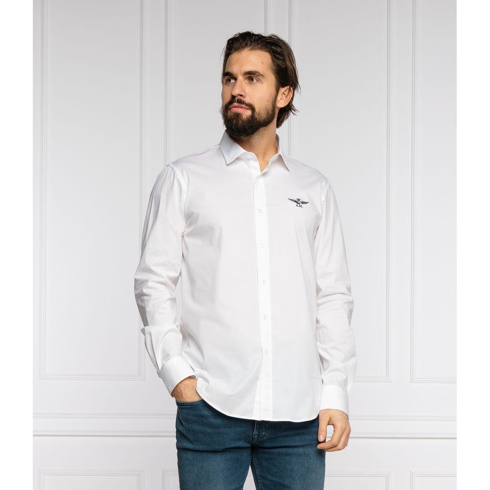 Aeronautica Militare White Cotton Men's Shirt Aeronautica Militare