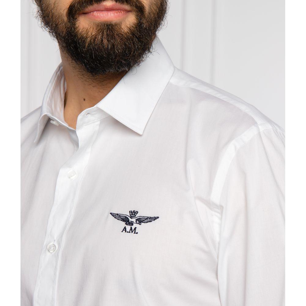 Aeronautica Militare White Cotton Men's Shirt Aeronautica Militare