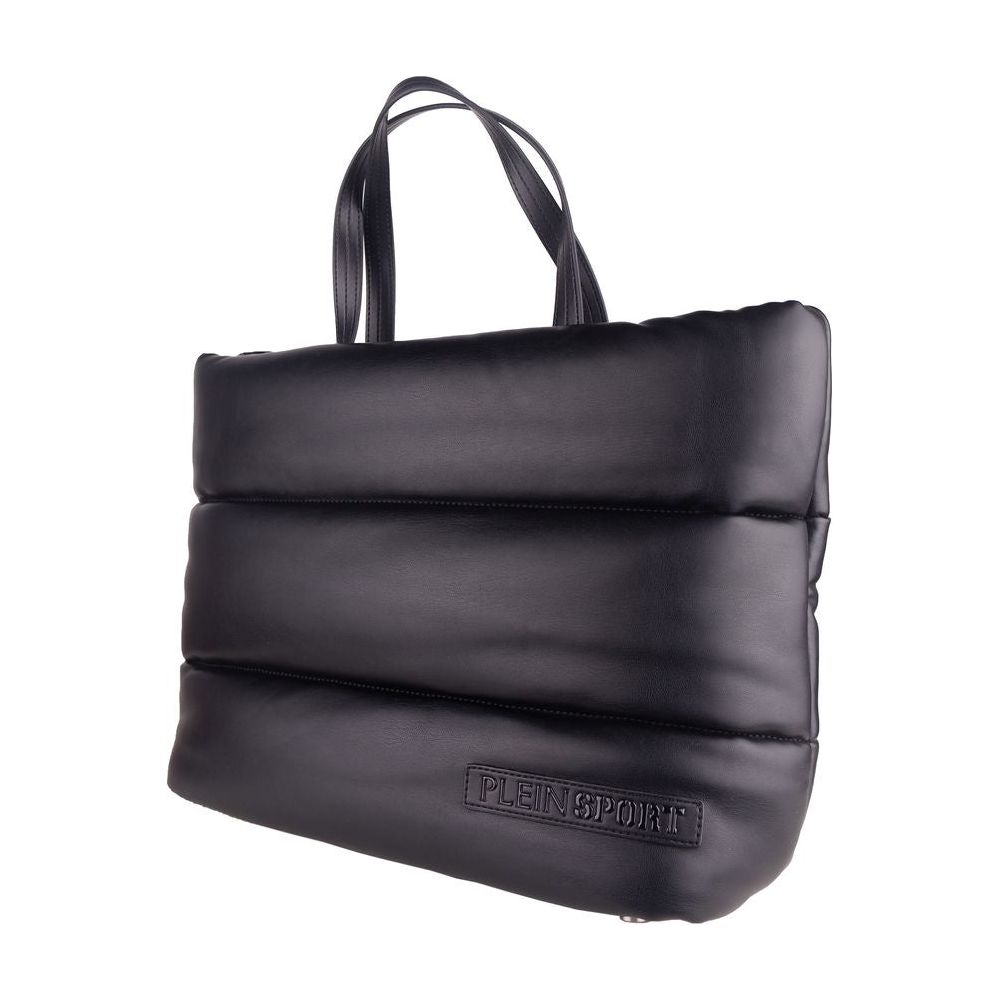 Plein Sport Elegant Black Padded Eco-Leather Shopper Plein Sport