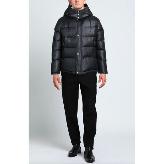 Aquascutum Elegant Black Padded Jacket with Removable Hood Aquascutum