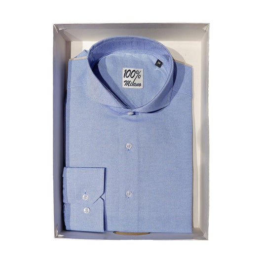 Made in Italy Elegant Light Blue Oxford Shirt Made in Italy