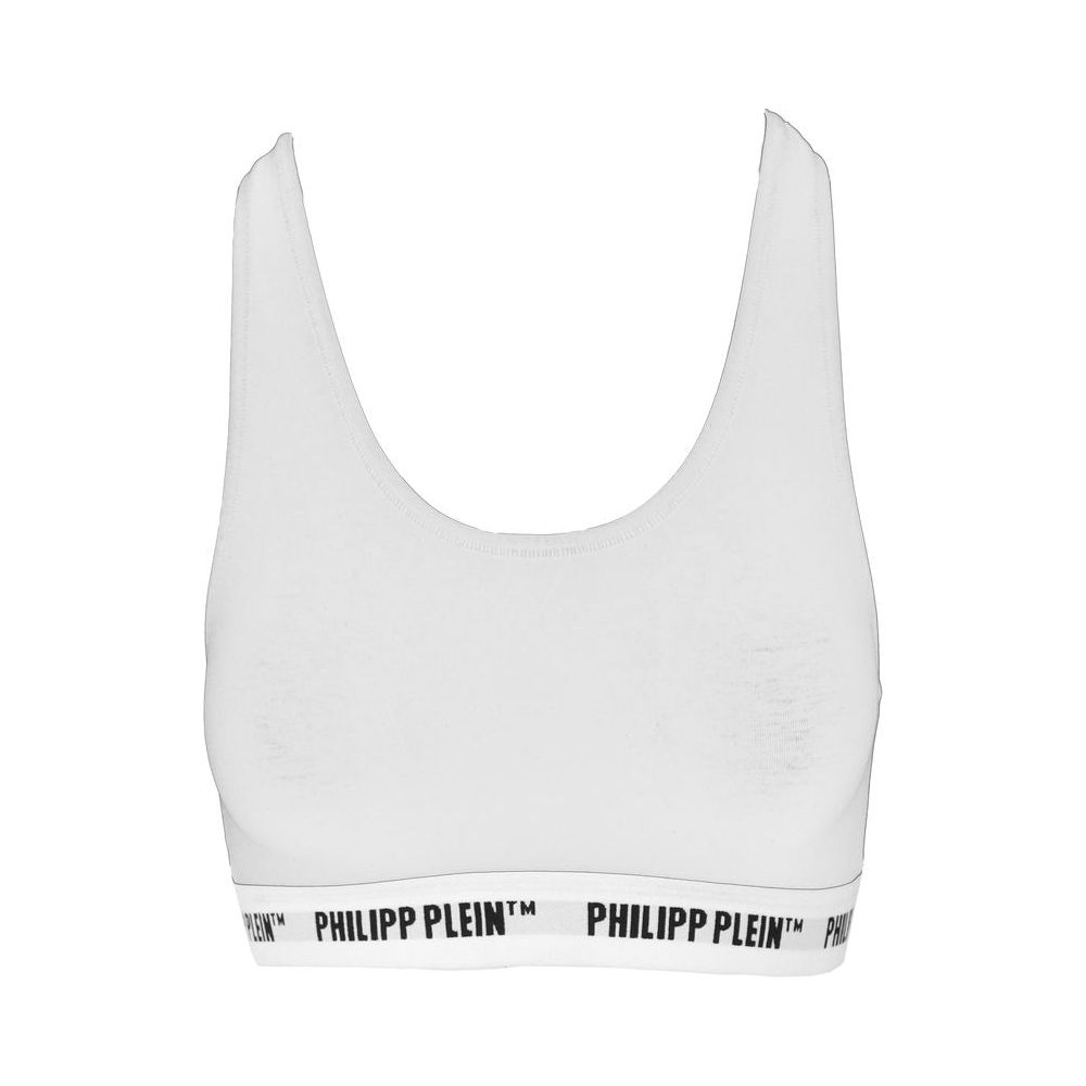 Philipp Plein Elegant Two-Piece White Logo Top Set Philipp Plein