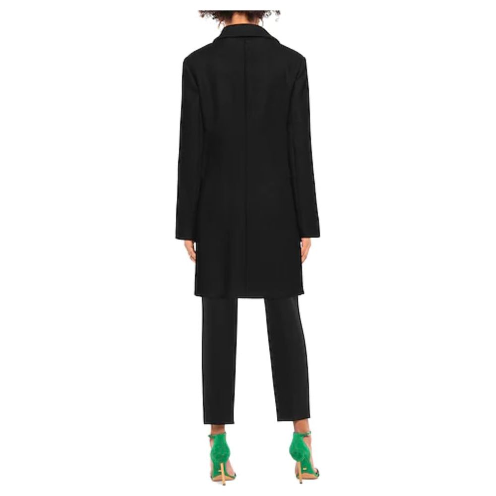 Love Moschino Chic Wool Blend Black Coat with Heart Detail Love Moschino