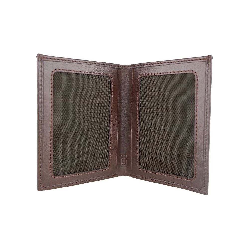 La Martina Elegant Dark Brown Leather Passport Holder La Martina