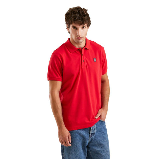 Refrigiwear Crimson Cotton Polo with Signature Emblem Refrigiwear