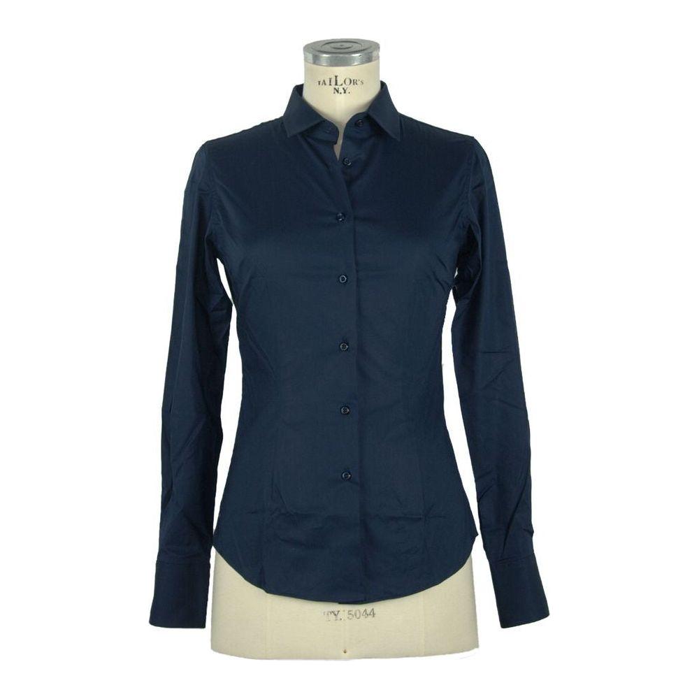 Made in Italy Elegant Slim Fit Blue Blouse Made in Italy