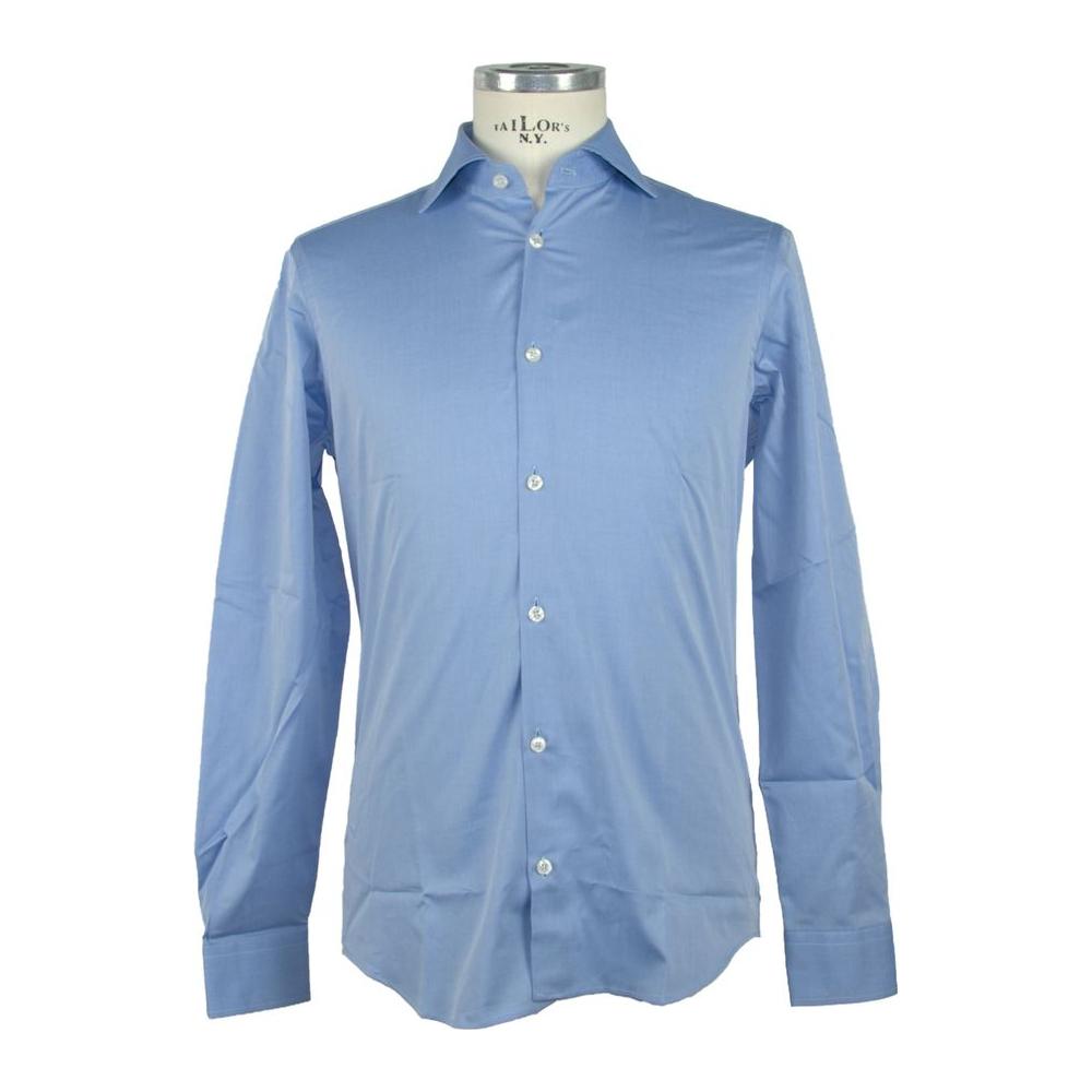 Made in Italy Elegance Unleashed Light Blue Cotton Shirt Made in Italy