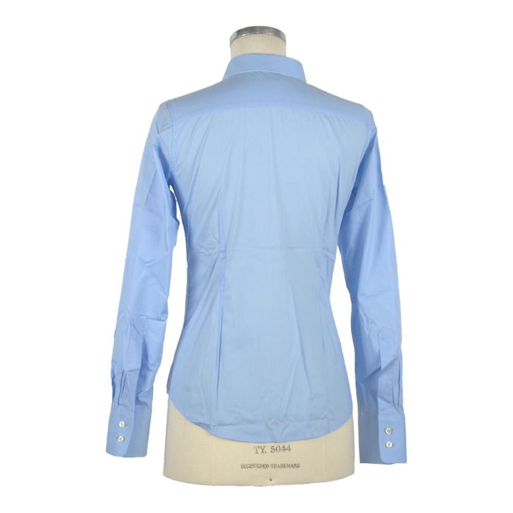 Made in Italy Elegant Light Blue Slim Fit Blouse Made in Italy