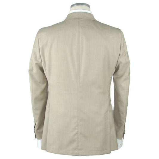 Emilio Romanelli Beige Wool Slim Blazer Emilio Romanelli