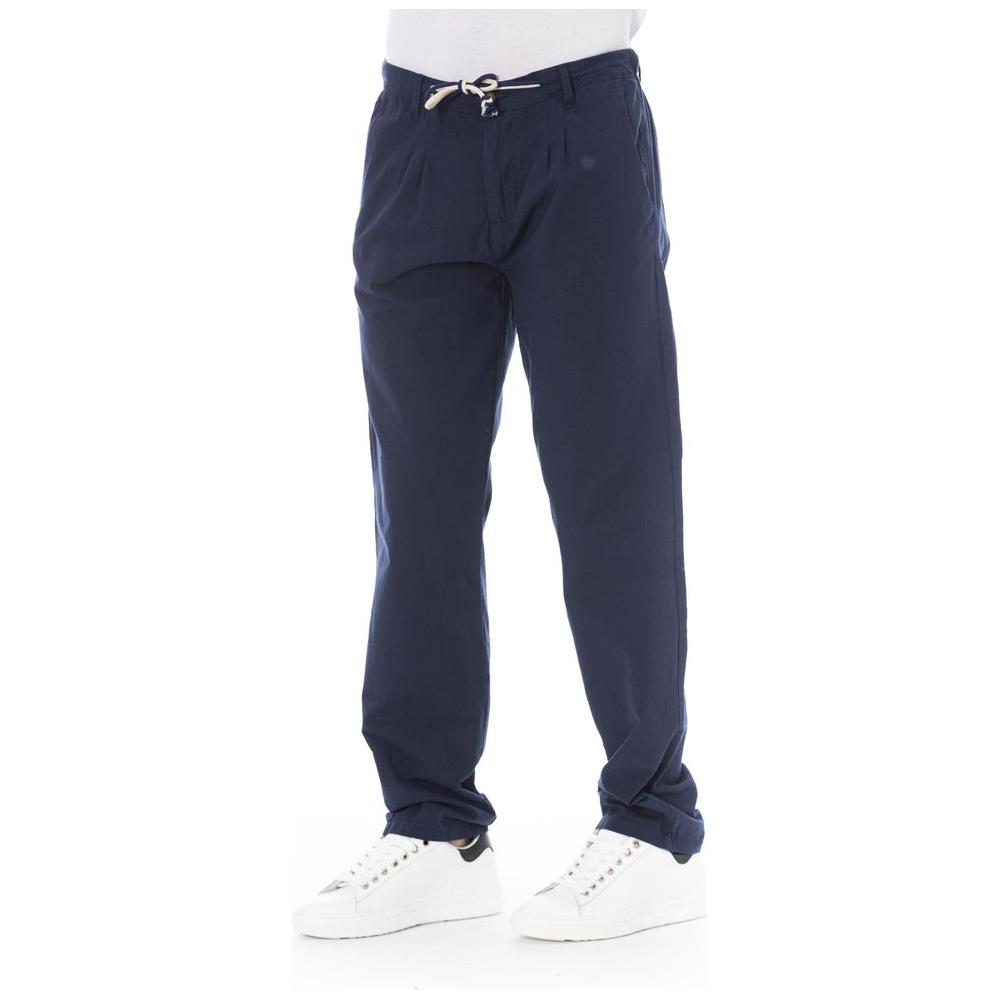 Baldinini Trend Blue Cotton Men Chino Pant Baldinini Trend