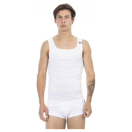 Bikkembergs White Cotton Men's Tank Top Bikkembergs