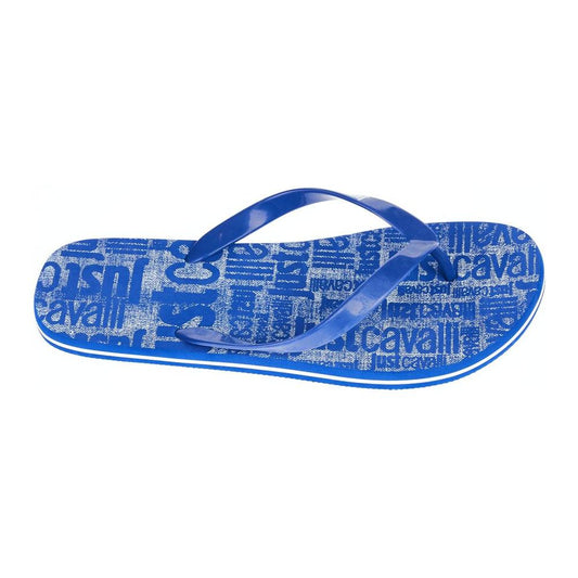 Just Cavalli Light Blue PVC Men Sandal Just Cavalli