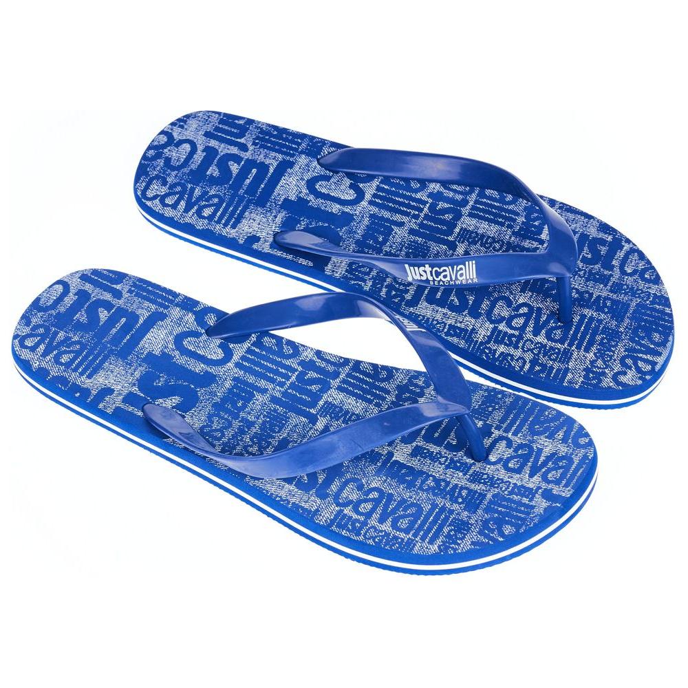 Just Cavalli Light Blue PVC Men Sandal Just Cavalli