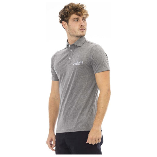 Baldinini Trend Gray Cotton Men Polo Shirt Baldinini Trend