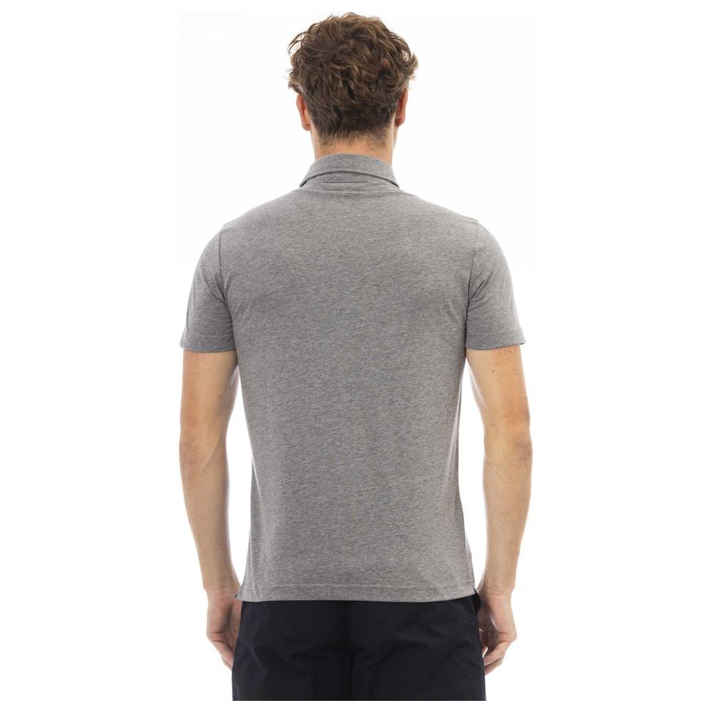 Baldinini Trend Gray Cotton Men Polo Shirt Baldinini Trend