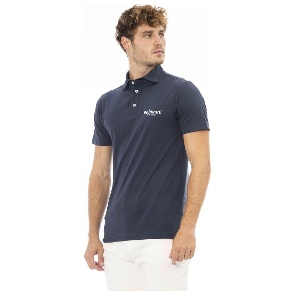 Baldinini Trend Blue Cotton Men Polo Shirt Baldinini Trend