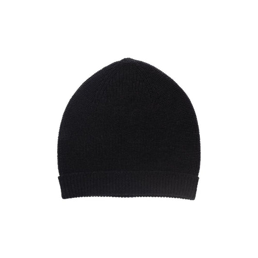 Alpha Studio Black Merino Wool Men Cap Alpha Studio