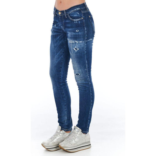 Frankie Morello Blue Cotton Women's Skinny Jean Frankie Morello