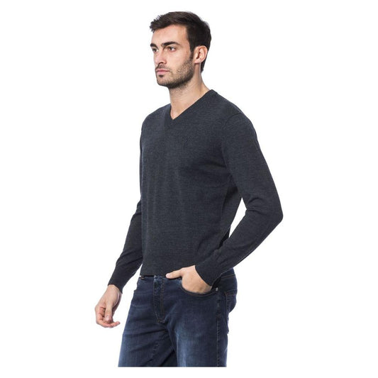 Billionaire Italian Couture Gray Merino Wool Men Sweater Billionaire Italian Couture