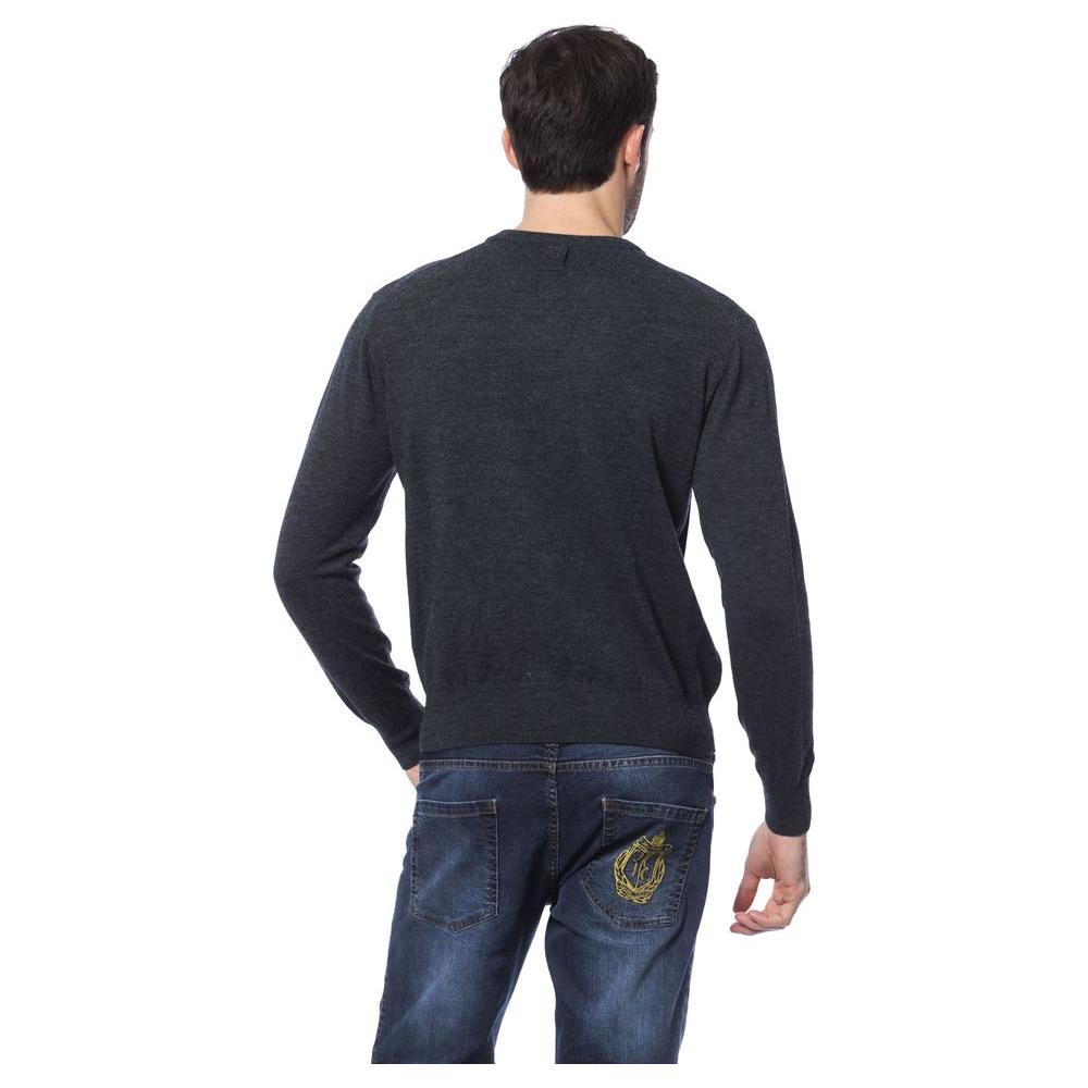 Billionaire Italian Couture Gray Merino Wool Men Sweater Billionaire Italian Couture