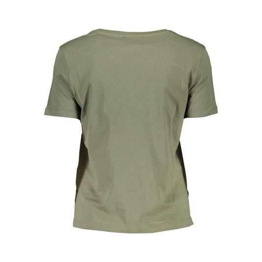 Guess Jeans Chic Green Logo Tee with Short Sleeves Guess Jeans