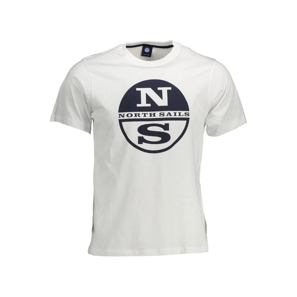 North Sails Elegant White Printed Round Neck Tee North Sails