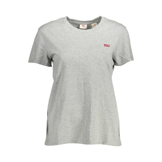 Levi's Chic Gray Round Neck Cotton Tee Levi's