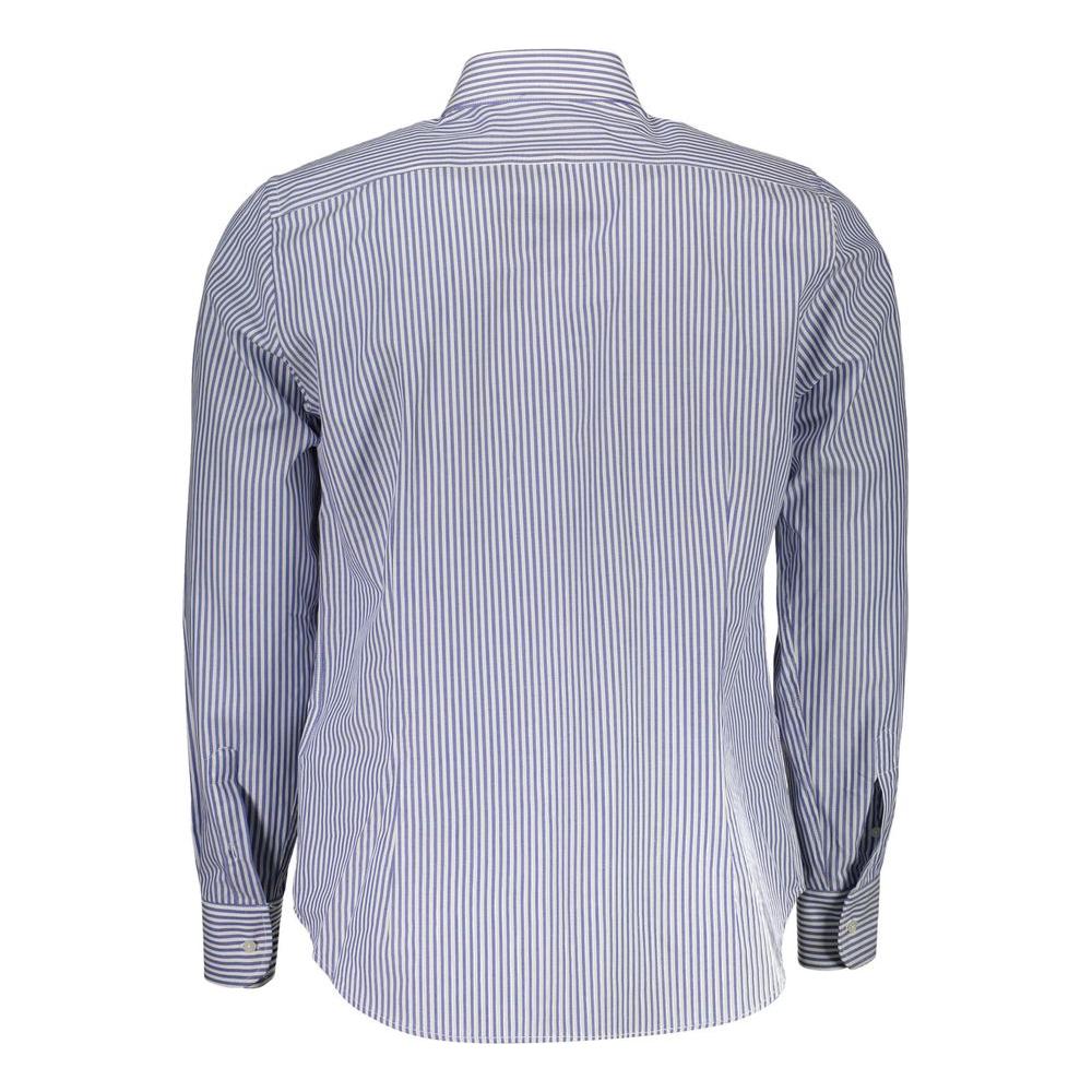 La Martina Elegant Blue Cotton Long Sleeve Shirt La Martina