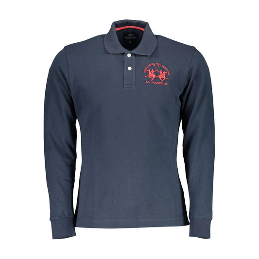 La Martina Classic Blue Long-Sleeve Polo Elegance La Martina