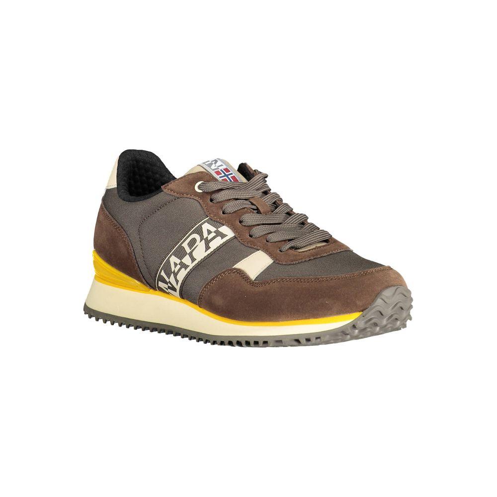 Napapijri Chic Brown Lace-Up Sports Sneakers Napapijri